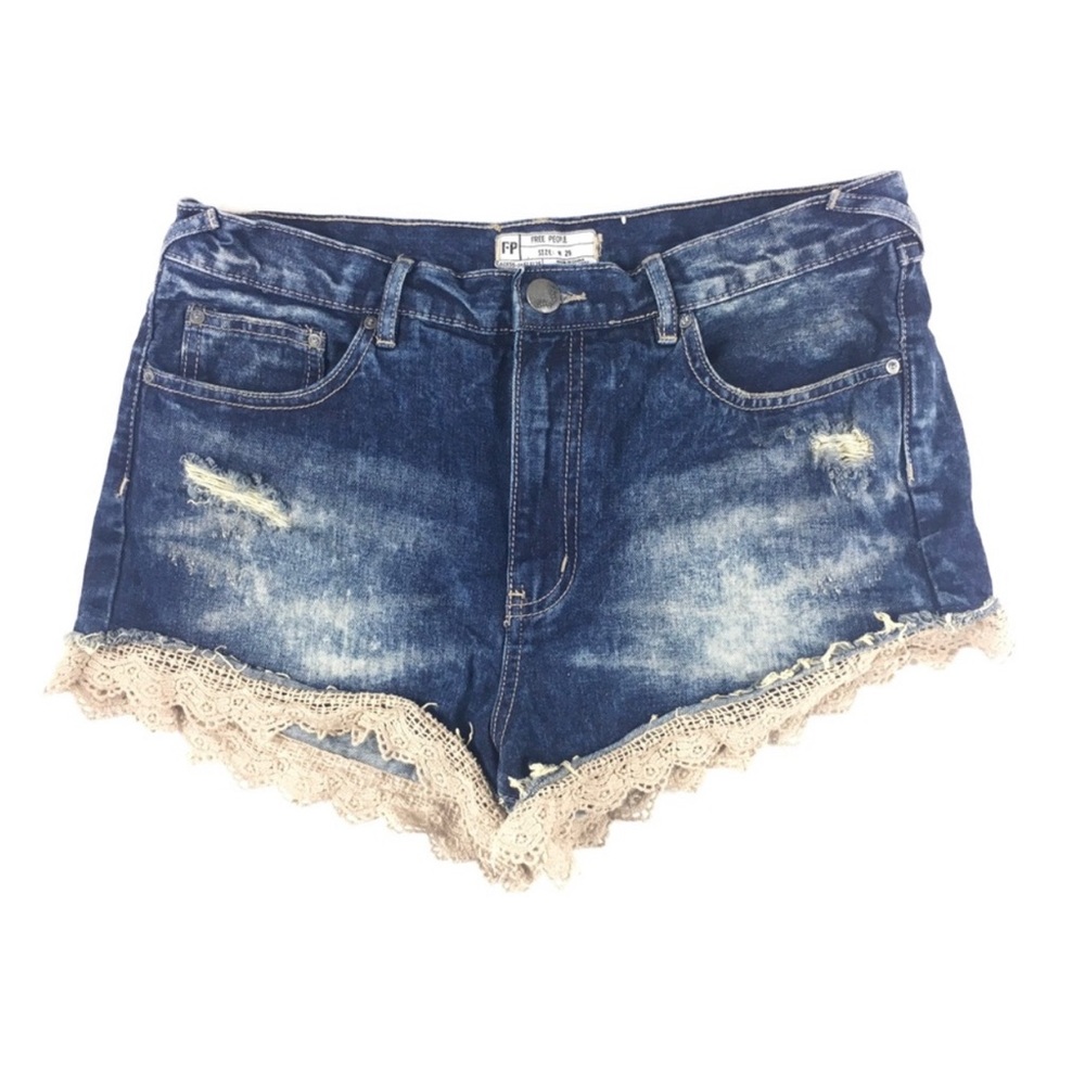 Free People Jean Shorts with Lace Trim Size 29